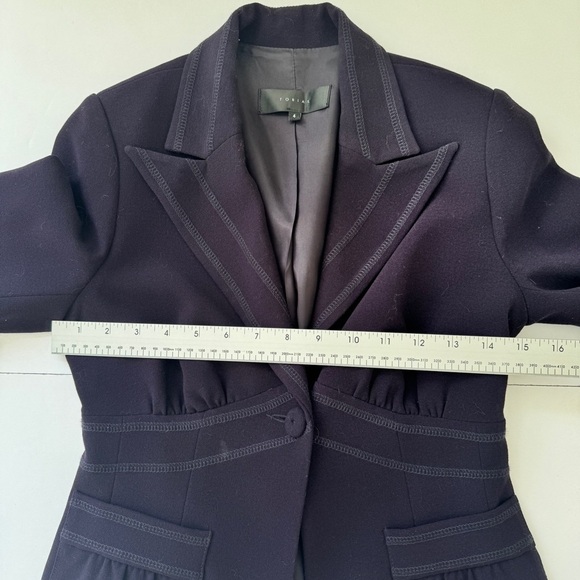 Tobias Suit Midi Dress Blazer Button Jacket Set of 2 Navy Blue Formal Wear Sz 4 - Picture 12 of 16